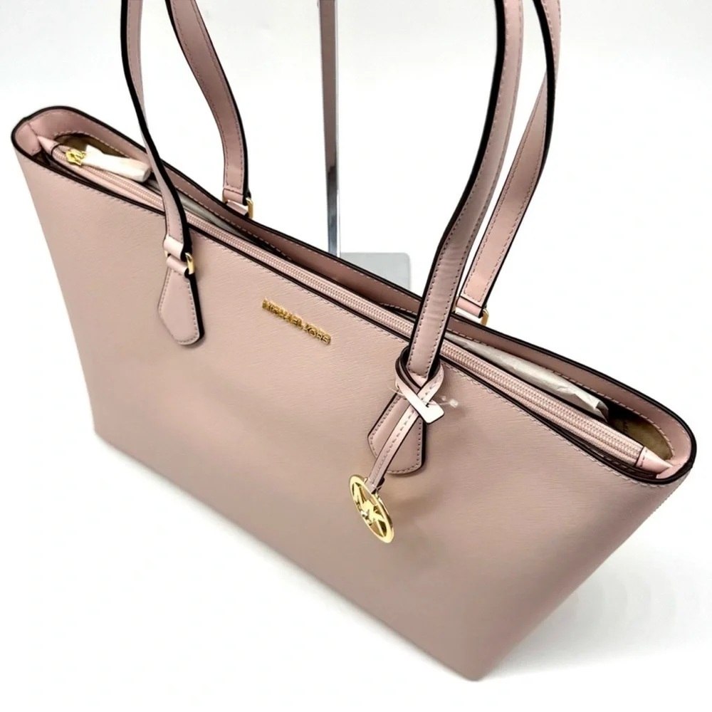 Michael Kors Sheila Large Logo Tote Bag & Matching Bifold Wallet Powder Blush